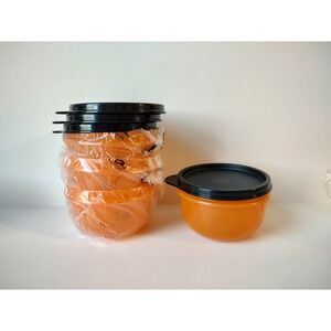 Tupperware Container set of 4 Ideal Little Bowls orange black